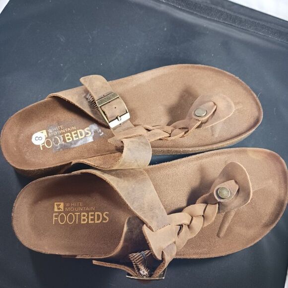 White Mountain Crawford Women's Sandal Size 8M Whiskey Leather - Picture 4 of 7